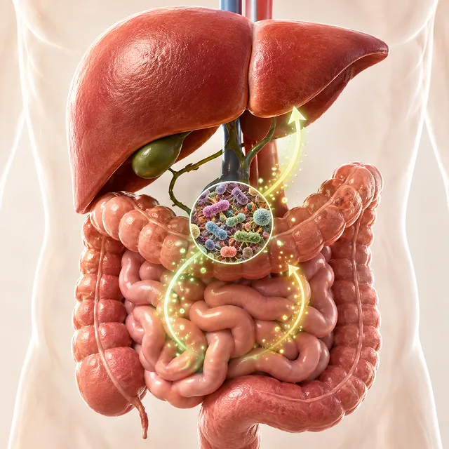 Gut-liver connection illustration